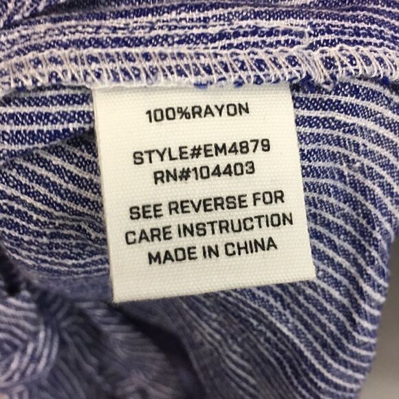 E&M | Blue Stripe Tie Front Button Shirt | S - Picture 4 of 5